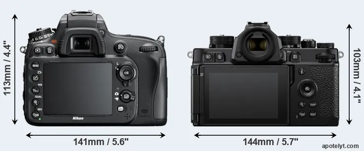 Comparison D600 or Zf rear