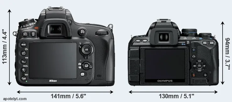 Comparison D600 or E-600 rear
