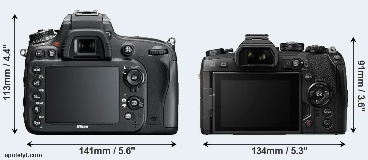 Comparison D600 or E-M1 II rear