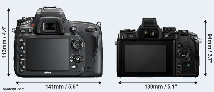 Comparison D600 or E-M1 rear