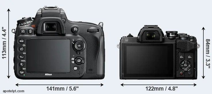 Comparison D600 or E-M10 IV rear