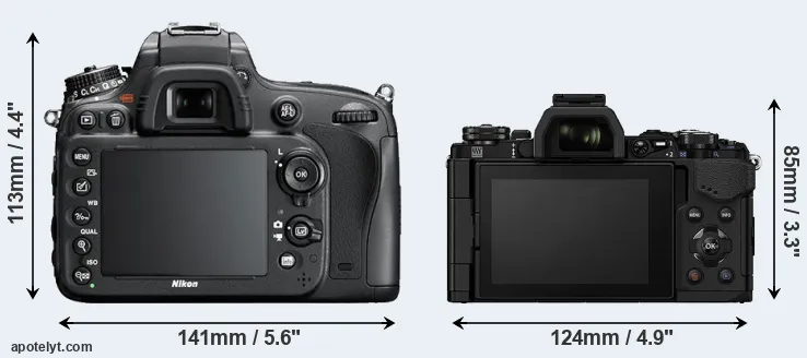 Comparison D600 or E-M5 II rear