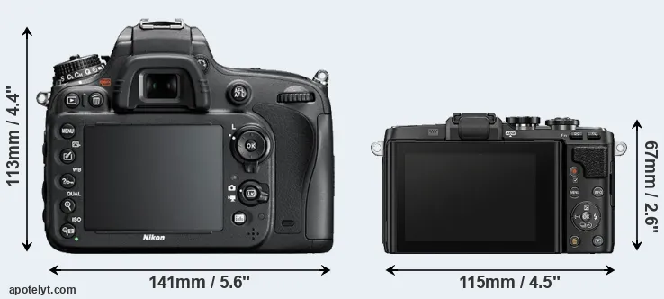 Comparison D600 or E-PL7 rear