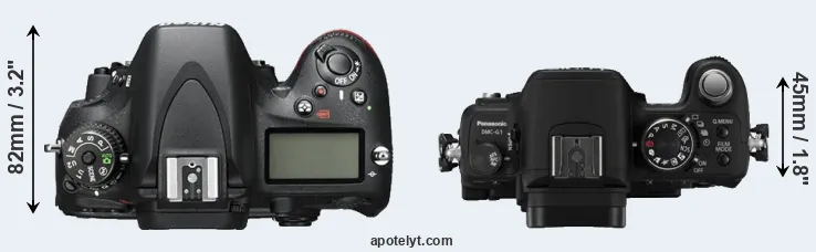 Compare D600 versus G1 top