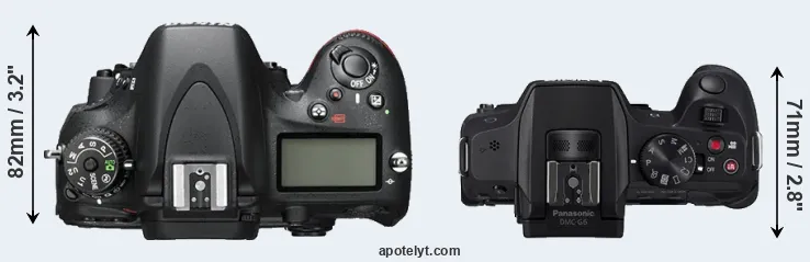 Compare D600 versus G6 top