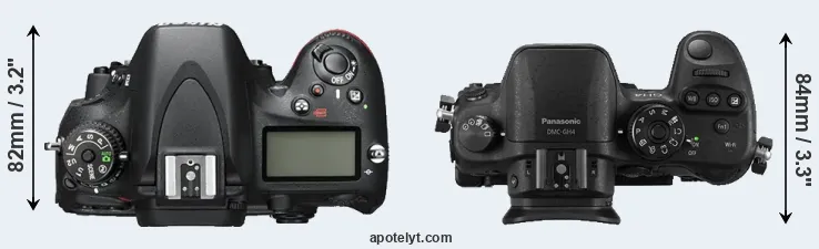 Compare D600 versus GH4 top