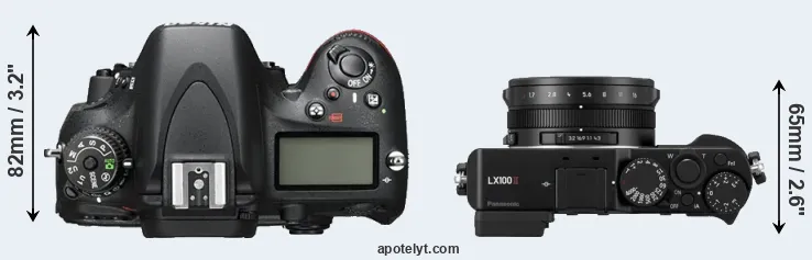 Compare D600 versus LX100 II top