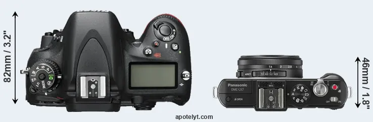 Compare D600 versus LX7 top