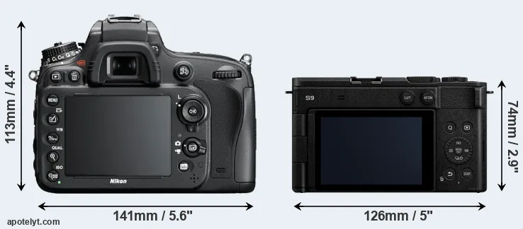 Comparison D600 or S9 rear