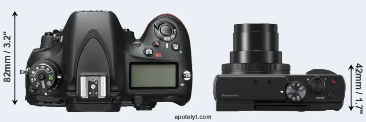 Compare D600 versus TZ95 top