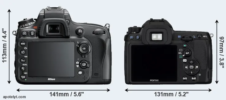 Comparison D600 or K-5 rear
