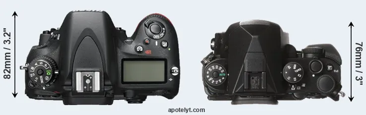 Compare D600 versus KP top