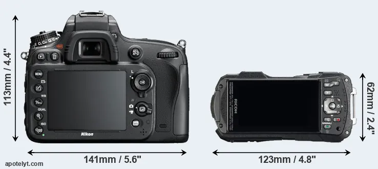 Comparison D600 or WG-60 rear