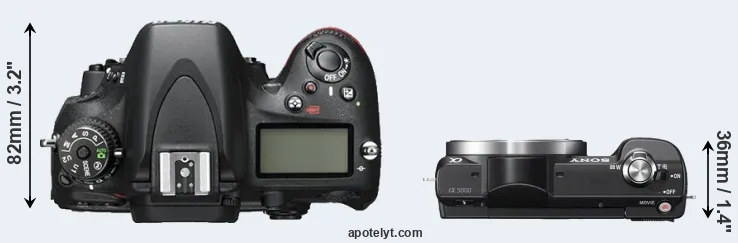 Compare D600 versus A5000 top