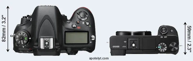 Compare D600 versus A6100 top