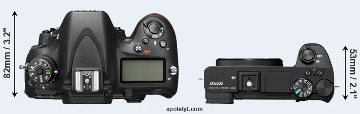 Compare D600 versus A6500 top