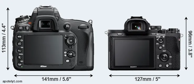 Comparison D600 or A7 II rear