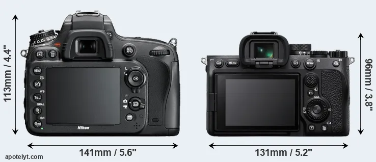 Comparison D600 or A7 IV rear