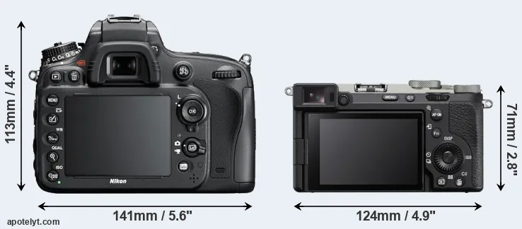 Comparison D600 or A7C II rear