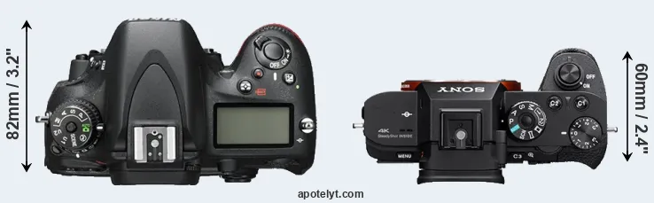 Compare D600 versus A7S II top