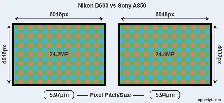D600 versus A850 MP