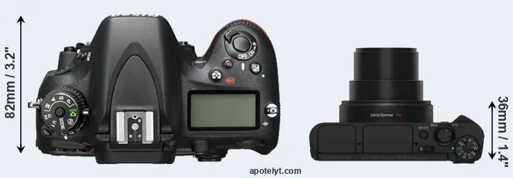 Compare D600 versus HX80 top