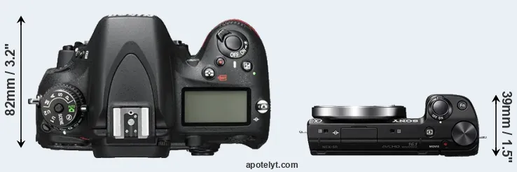 Compare D600 versus NEX-5R top