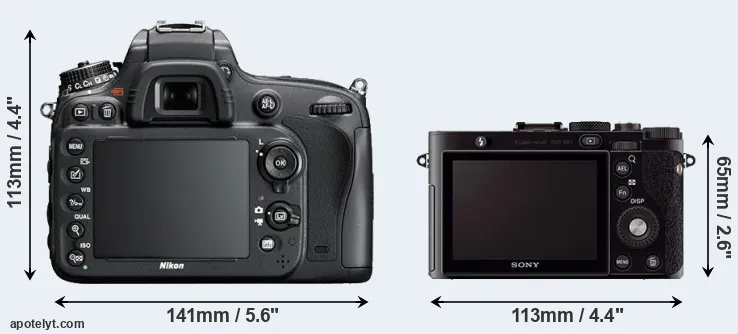 Comparison D600 or RX1 rear