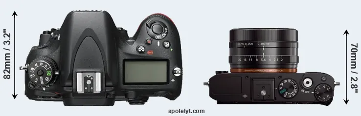 Compare D600 versus RX1 top
