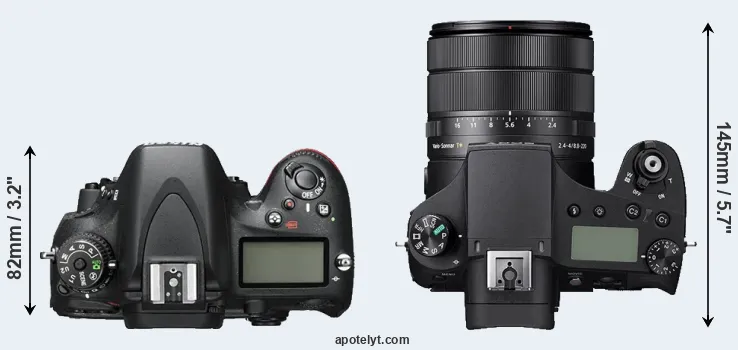 Compare D600 versus RX10 IV top