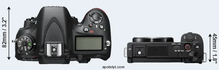 Compare D600 versus ZV-E10 top