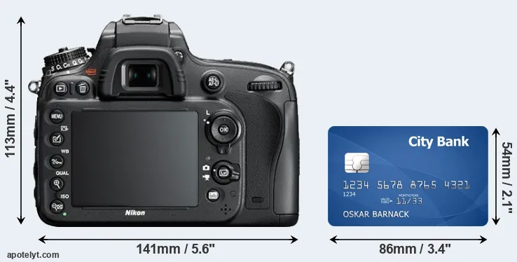 D610 and credit card rear side