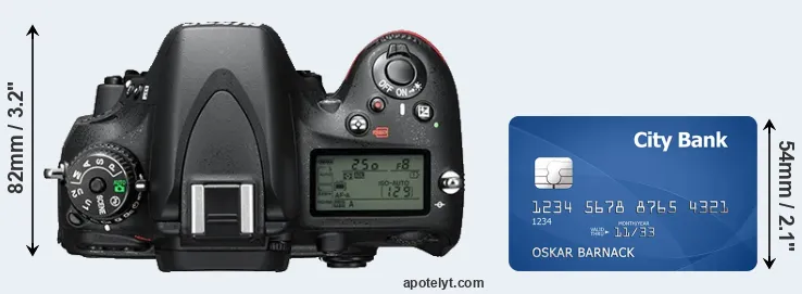 D610 versus credit card top view