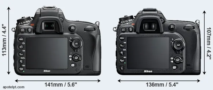 Comparison D610 or D7100 rear