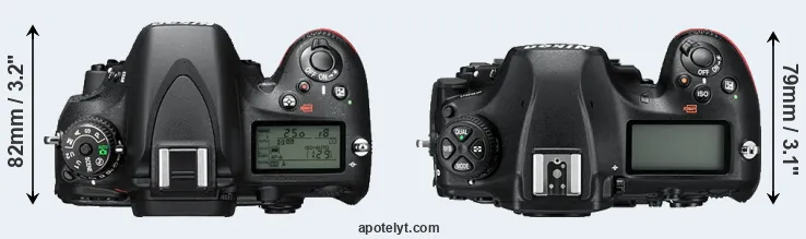 Compare D610 versus D850 top