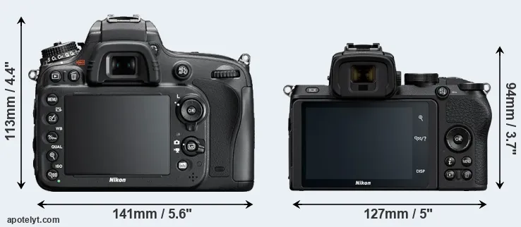 Comparison D610 or Z50 rear