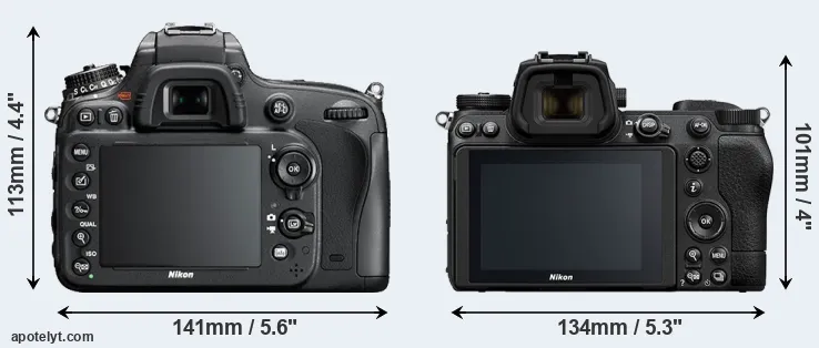 Comparison D610 or Z7 II rear