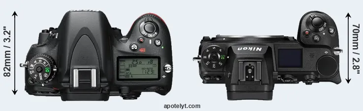Compare D610 versus Z7 II top