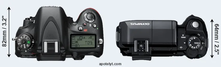 Compare D610 versus E-300 top