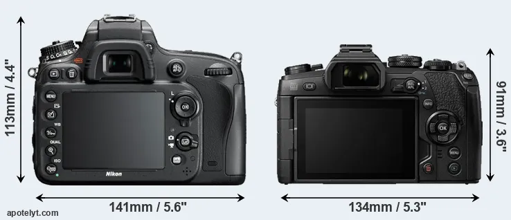 Comparison D610 or E-M1 II rear