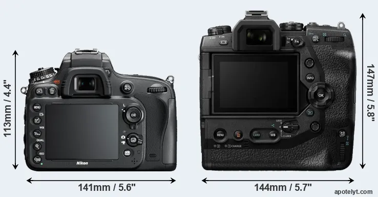 Comparison D610 or E-M1X rear