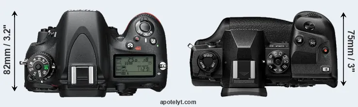 Compare D610 versus E-M1X top