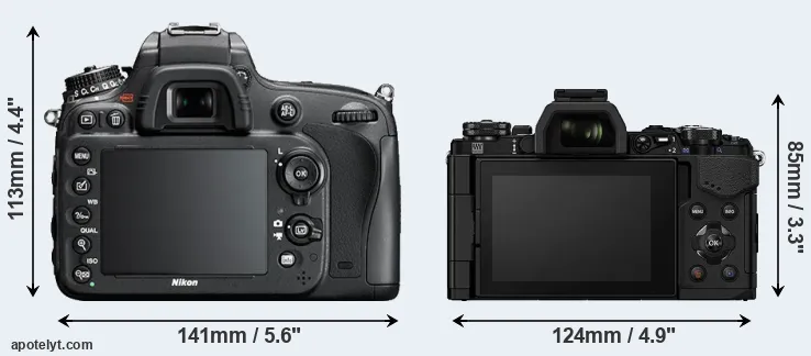 Comparison D610 or E-M5 II rear