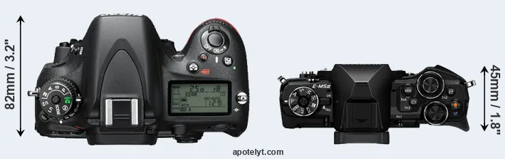 Compare D610 versus E-M5 II top