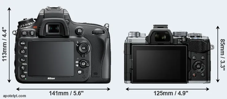 Comparison D610 or E-M5 III rear