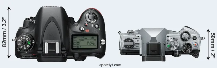 Compare D610 versus E-M5 III top