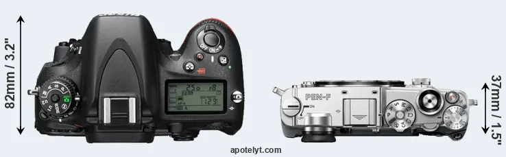 Compare D610 versus PEN-F top