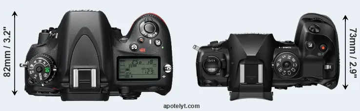 Compare D610 versus OM-1 II top