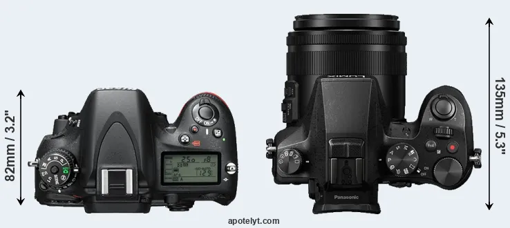 Compare D610 versus FZ2000 top