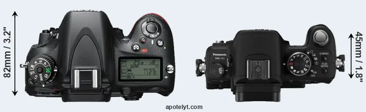 Compare D610 versus G1 top
